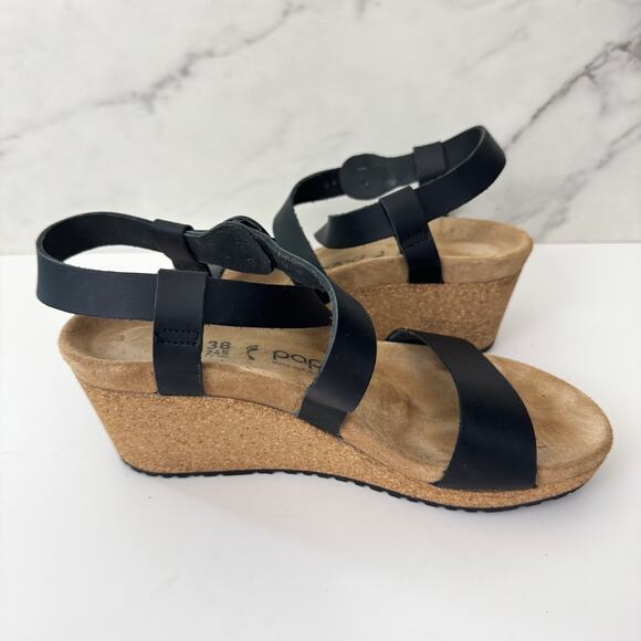 Birkenstock Papillio Womens Sibyl Strappy Sandal Size 7 Comfort Wedge Black - Picture 5 of 9